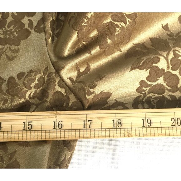 A. Byer Jacket Womens Medium Gold Brown Floral Jacquard Satin Tie Waist Blazer - Picture 7 of 16